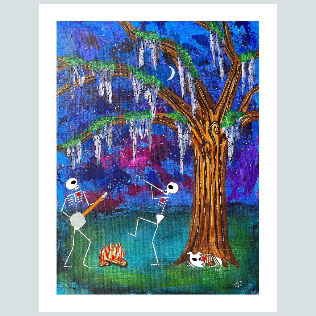 Campfire Skeletons | Art Print
