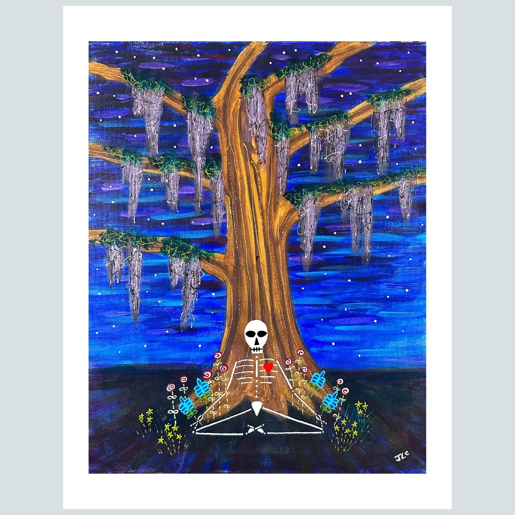Tree with flowers Skeleton | Art Print