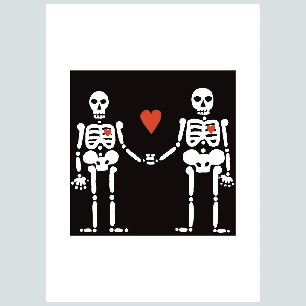 Lovers Skeletons | Art Print