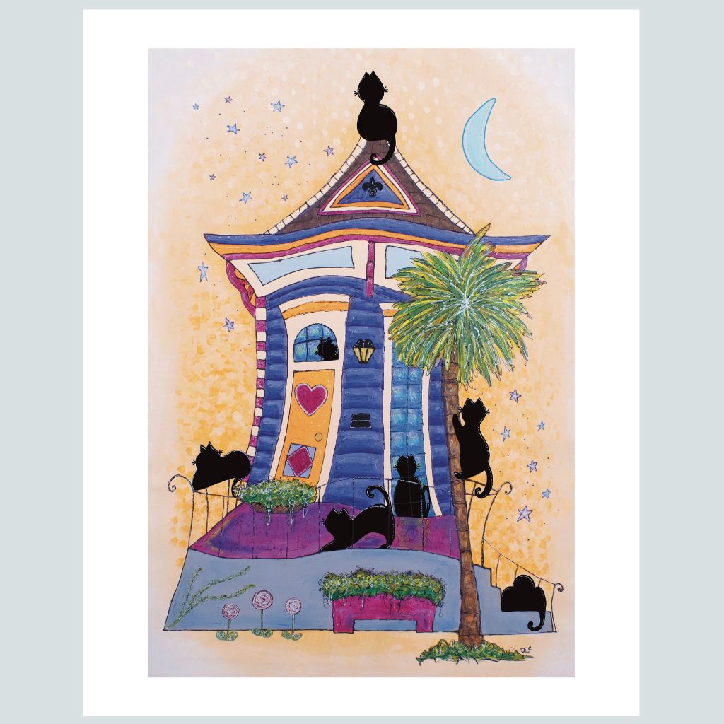 Cat House: Orange | Art Print