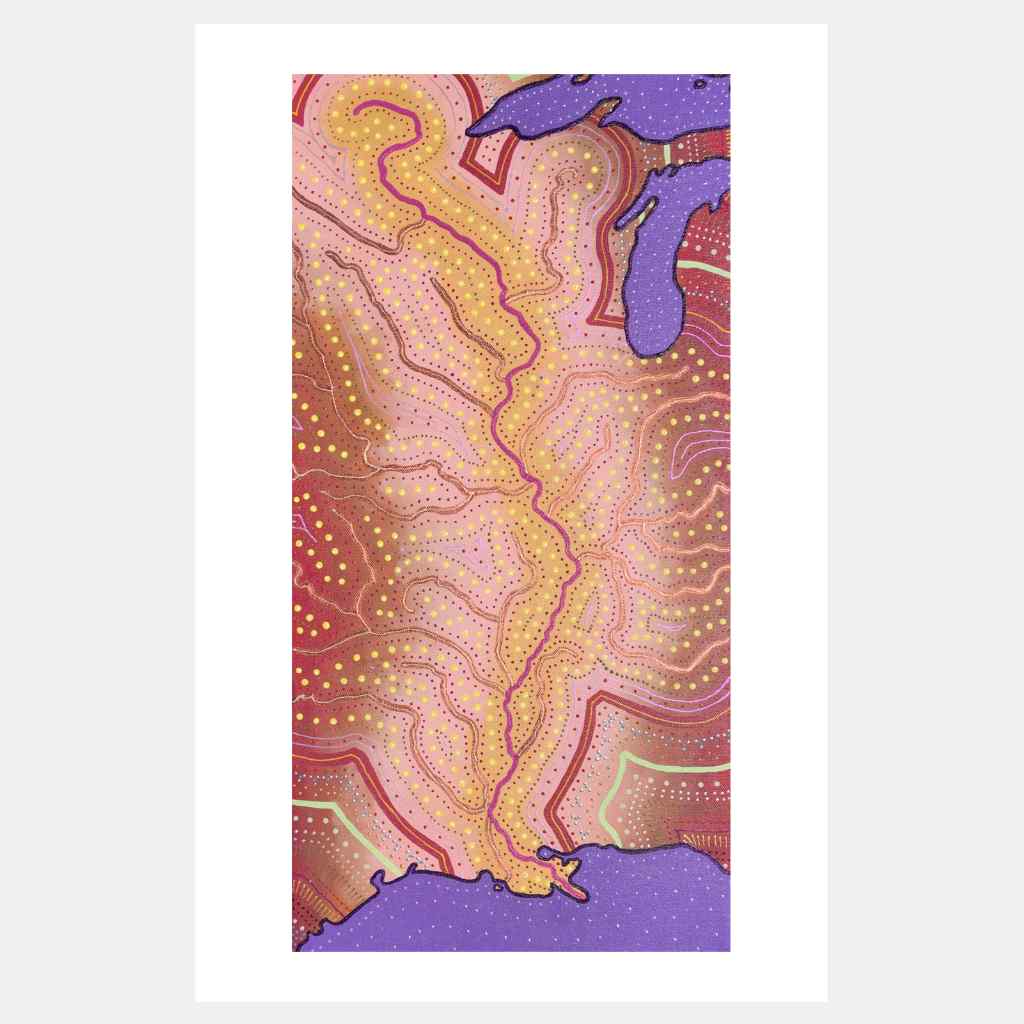 Mississippi River (Pink & Maroon) | Art Print