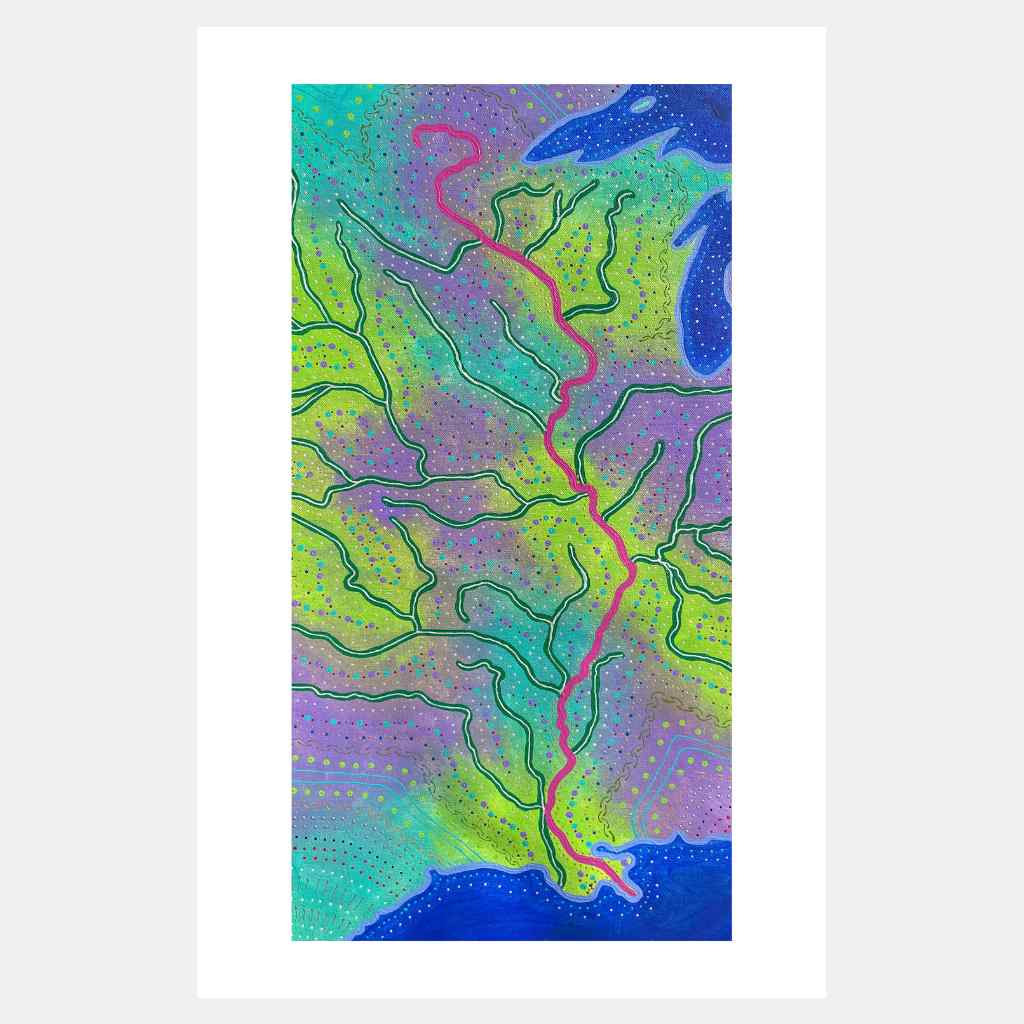 Mississippi River (Purple & Green) | Art Print