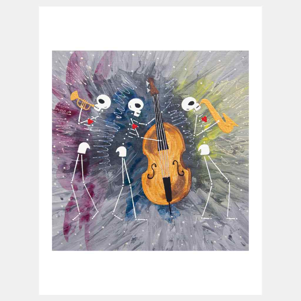 Bass Band Skeletons | Art Print