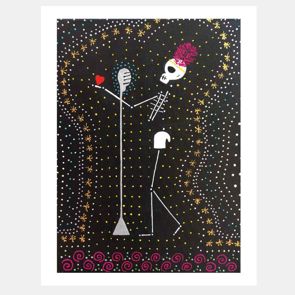Singer Skeleton | Art Print