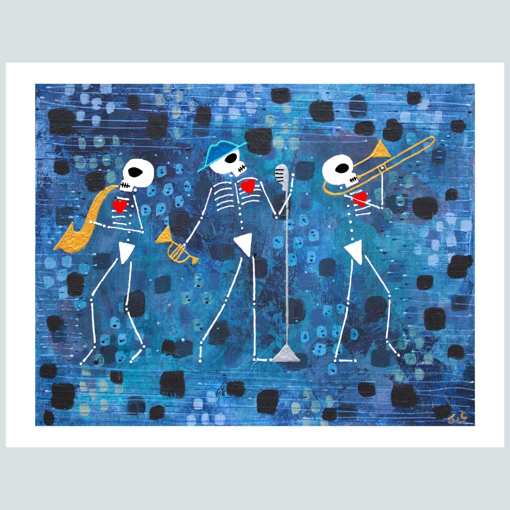 Musician Trio Skeletons | Art Print