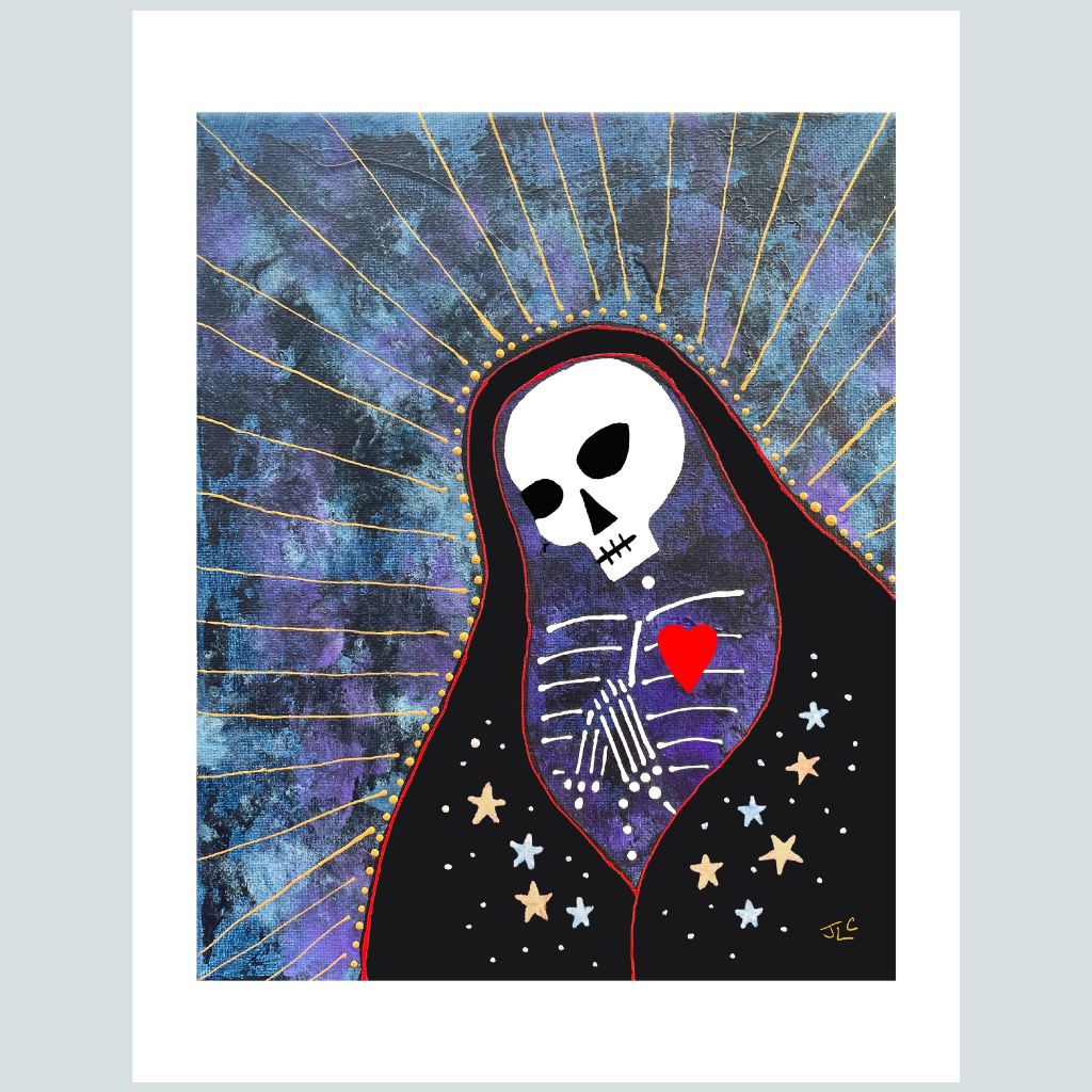 Prayerful (Blue) Skeleton | Art Print