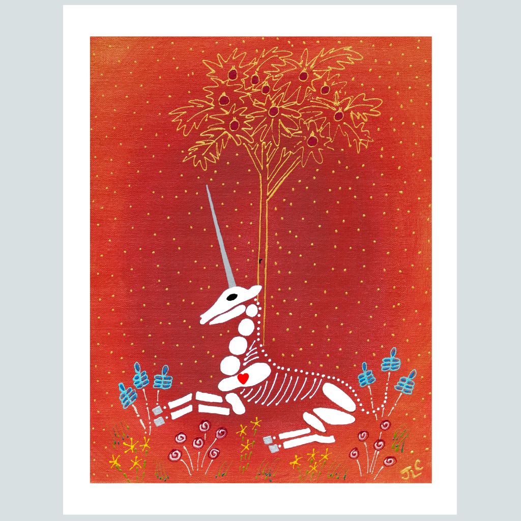 Unicorn Tree Skeleton | Art Print