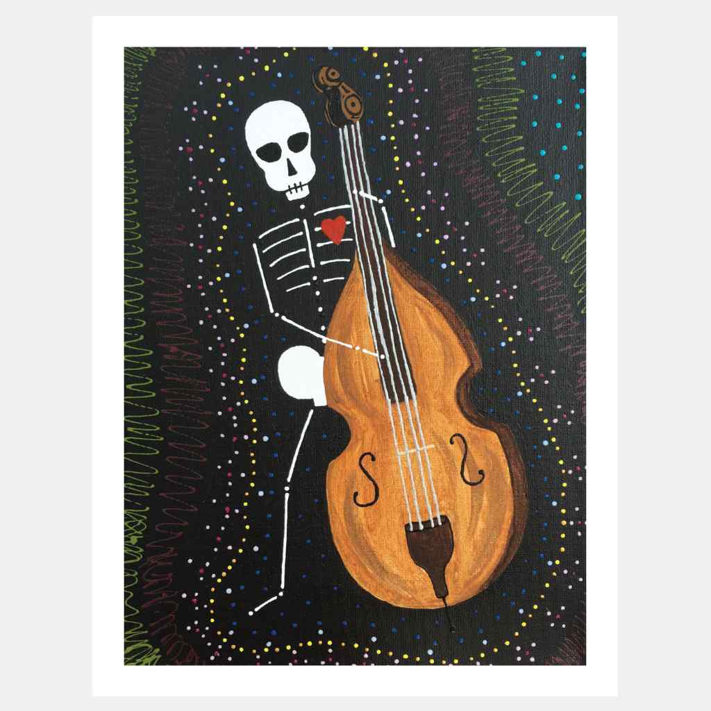 Bass Player Skeleton | Art Print