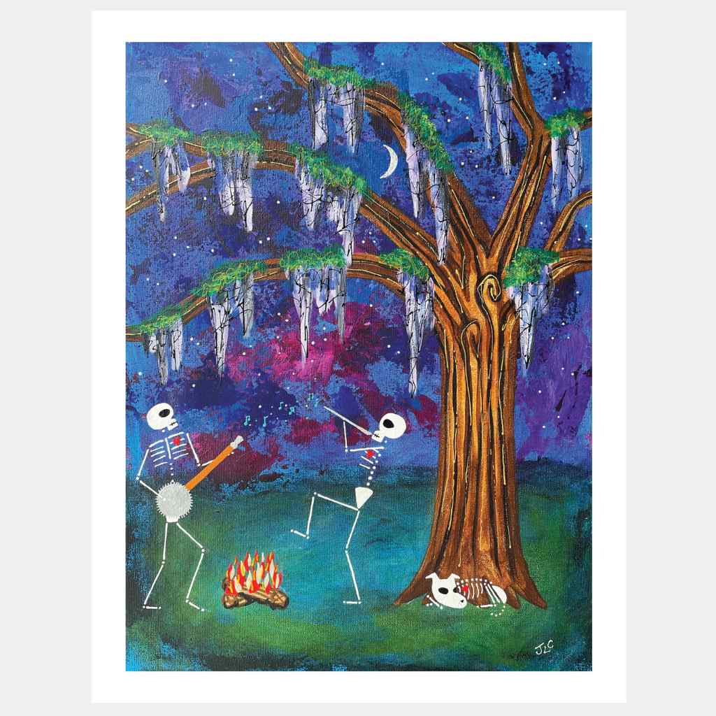 Campfire Skeletons | Art Print