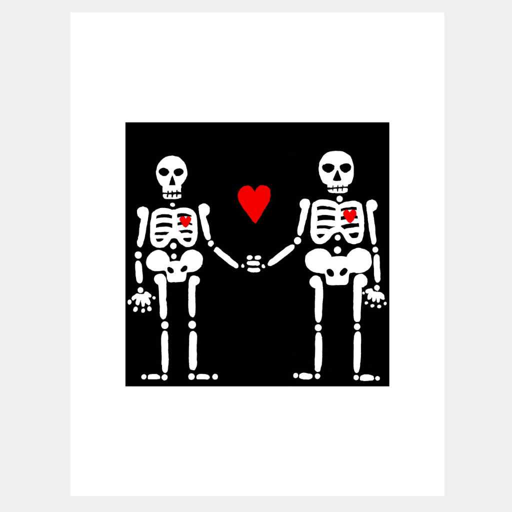 Lovers Skeletons | Art Print