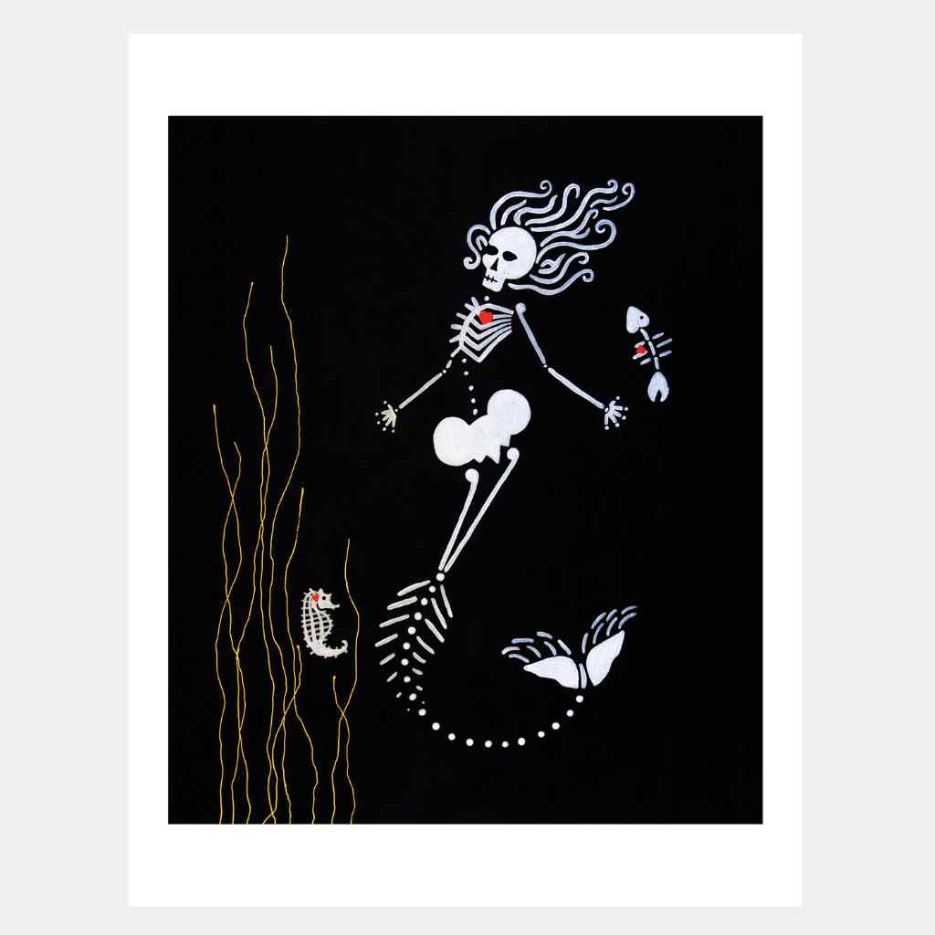 Mermaid Skeleton - Art Print