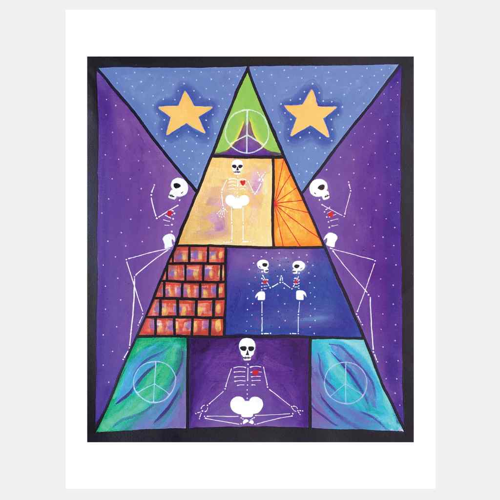 Peace Pyramid Skeletons | Art Print