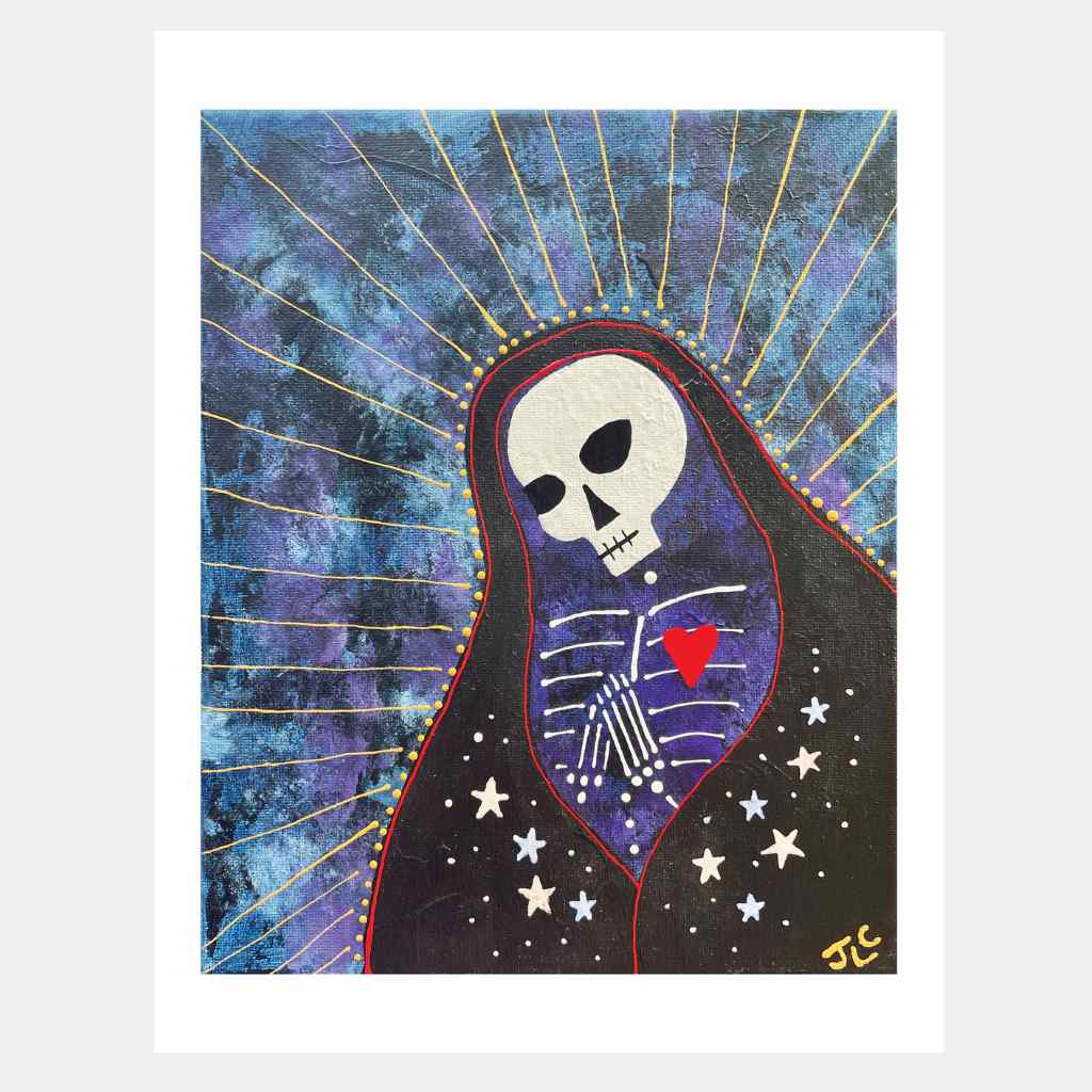 Prayerful (Blue) Skeleton | Art Print