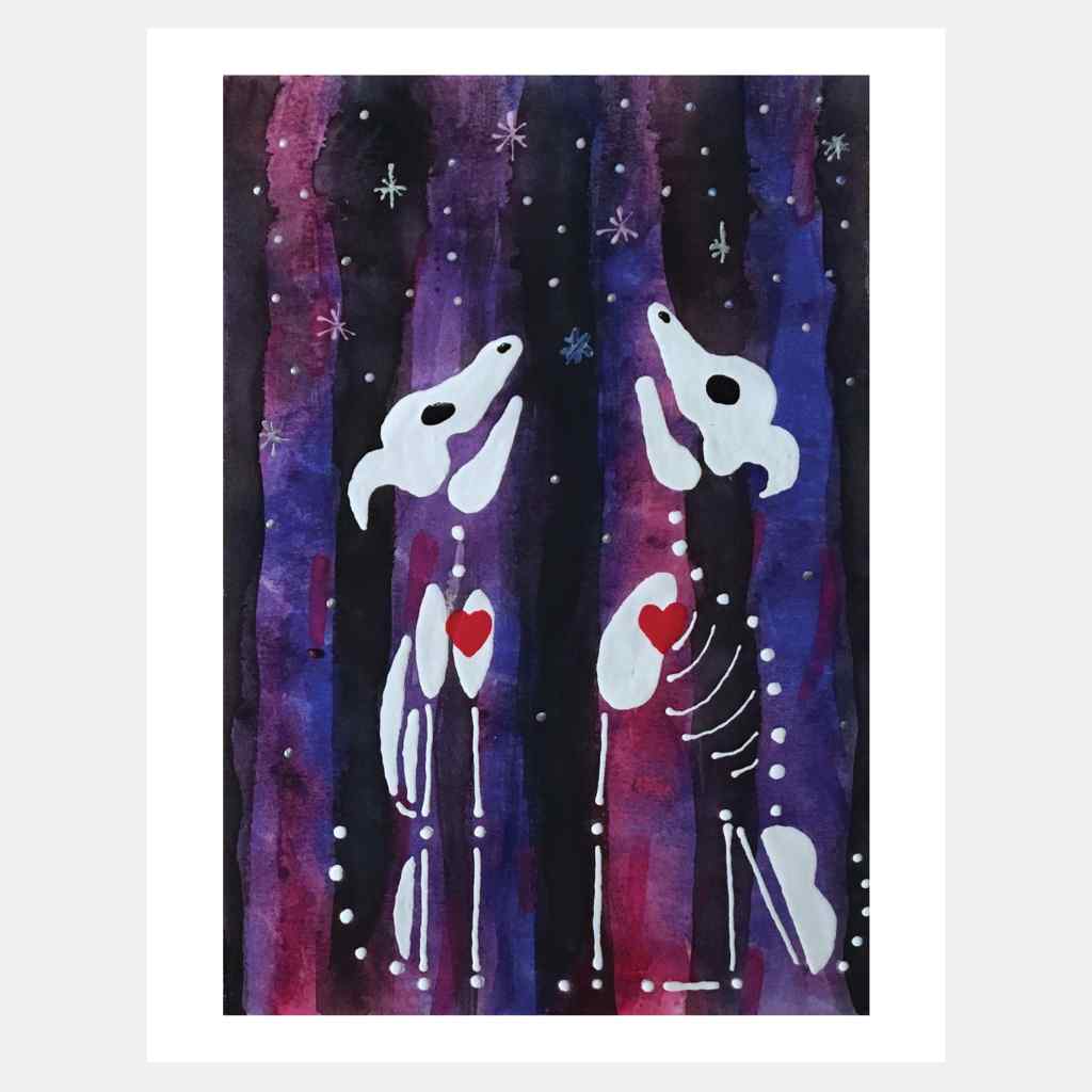 Wolves Skeletons - Art Print